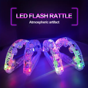 Tambourine Flashing Rattles - Colorful LED Handheld Musical Toy for Party Supplies Birthday/Anniversary/Christmas Camping Gifts