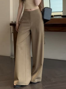 กางเกงขากว้างเอวต่ำสไตล์สตรีทสำหรับผู้หญิง กางเกงขายาวทรงหลวมสบายๆ สำหรับใส่ไปทำงานในฤดูใบไม้ร่วงและฤดูหนาว