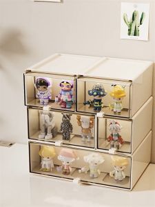 Desktop blind box display stand figure ladder storage box transparent dustproof storage box