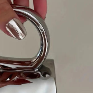 1Jar Silver White Aurora Mirror Chrome Nail Powder Metallic Effect High-Gloss Pigment Dust Pearl Rubbing Powder Nails Decoration