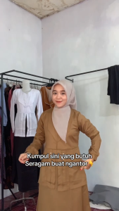 Seragam Khaki Pemda PNS Wanita Terbaru Bahan Katun Toyobo Original Brand Silmi Erica Dress