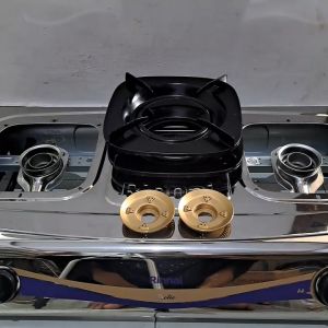 PAKET TATAKAN KOMPOR RINNAI KAKI 4 + BURNER RINNAI KECIL KUNINGAN ORI CAP RINNAI TYPE C / E / CE