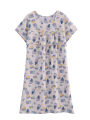 Cotton Silk Sleepwear Women Summer Mid-aged Short Sleeve Nightgown Artificial Cotton Dress Midi Length plus Size Home Clothes Mom Style. 
