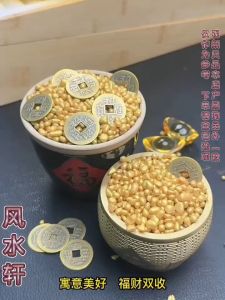 財神金财米 金玉米 正品开光加持 财神爷 催财 百福缸 聚宝盆 香炉 五帝钱 风水 祈财用途 JIN YU MI Wealth Gold Fortune Beige Lucky Golden Sand feng shui items