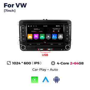 MEKEDE Car Radio Stereo For Volkswagen Golf 5 6 Polo Passat B6 B7 CC Skoda Jetta Multimedia Video Player Wireless Carplay Auto