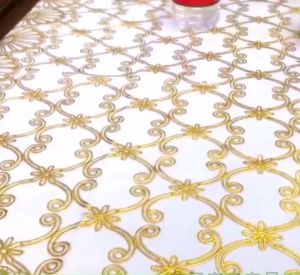 4/6/8/10 Seater Pvc Rectangle Bronzing Table Mat Waterproof Non-Slip Table Cloth Dining Table Cover