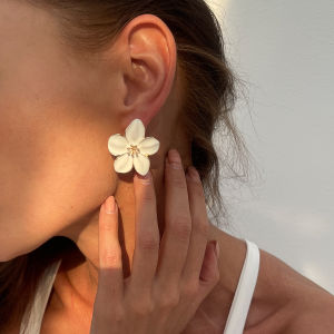 Ingemark | Ingemark Boho Y2K Colorful Drip Oil Petal Flower Stud Earrings Women Sweet Exquisite Piercing Earrings Bridal Aesthetic Jewelry