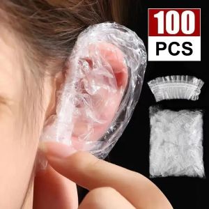 100Pcs Disposable Waterproof Ear Cover Hairdressing Earmuffs Elastic Ear Sleeve Bath Shower Dying Hair Ear Protector