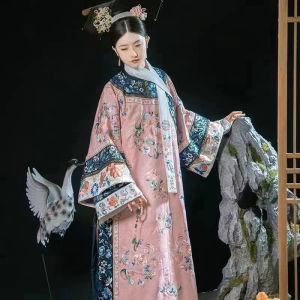 ขนาดใหญ่ ชุดฮั่นฝู ผู้หญิง พิมพ์ ลำลอง ชุดราตรี ศิลปะ Court สไตล์ Robe Flag ชุดสูท หลวม ทันสมัย เสื้อผ้าจีนแบบดั้งเดิม