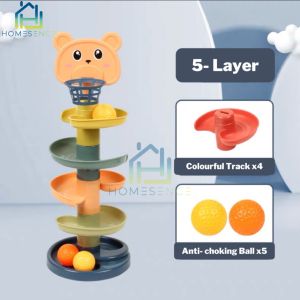 Ball Drop and Roll Tower Track Layer Educational Colourful Toy Gift Toddler Kids Children | Mainan Bola Kanak