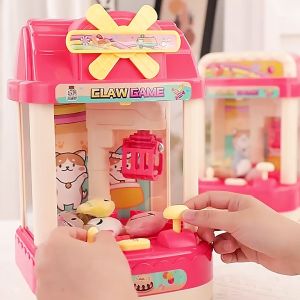 (HCM) Máy gắp thú bông mini cho bé có nhạc và đèn TẶNG kèm gấu bông kèm cáp sạc