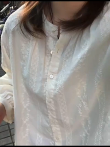 ZANZEN Women Retro Ruffle Collar Long Sleeve Blouse Korean Solid Color Casual Loose Baju Kemeja Perempuan Shirt