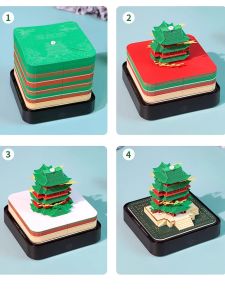 3D Paper Carving Creative Desk Calendar Hand-Torn Notepads