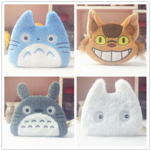 Japanese Style New Totoro Bus Stuffed Coin Purse Cute Cartoon Cat White Serge Headset Bus Card Package Change Purse