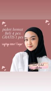 [COD] SEGITIGA INNER 1 LAYAR PAKET HEMAT BELI 4 GRATIS 1 BAHAN CERUTY BABY DOLL/HIJAB INSTAN