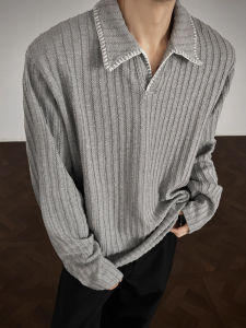 Áo Thun Polo Nam Dệt Kim Dài Tay Thường Ngày Thêu Ngô Khâu Tay Mùa Thu Phong Cách Mỹ Dày Dặn Chất Liệu Khác 100%