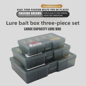 MONLEYTA | Three Pack New Model MingBang Lure Storage Box Fishing Accessories Bait Box Set Plastic Single Layer Non Magnetic Fishing Gear