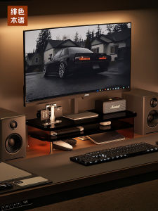 Acrylic Display Stand จักรวาลแบบพื้นฐานสำหรับคอมพิวเตอร์แบบโต๊ะหน้าจอแบบตั้งค่าได้สองชั้นพร้อมชั้นวางคีย์บอร์ดและเมาส์สำหรับอุปกรณ์เสริมดิจิทัล