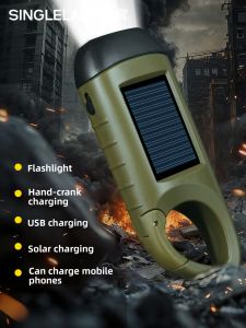 SingleLady | Compact Portable Solar Crank Flashlight