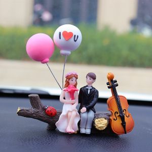 New 2024 Car Dashboard Decorations Cute Couple Tree Branch Design Confession Balloon In-Car Accessories Automobile Ornaments