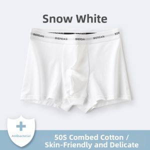 White Cotton Boxer Shorts Mens Photography Wedding Shorts Bottoms mid Waist Antibacterial Function Breathable Comfortable Briefs