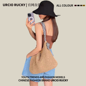 กระเป๋าถือผ้าใบย้อมผมสไตล์เกาหลี กระเป๋าสะพายไหล่สำหรับผู้หญิง ฤดูร้อน 2025 กระเป๋าที่ใช้งานได้หลากหลาย กระเป๋าถือขนาดใหญ่