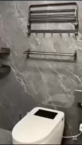 Kệ Để Đồ Nhà Tắm Phụ Kiện Phòng Tắm Máng Khăn Tắm Đa Năng Chất Liệu INOX 304 Phủ NaNo Xám Và Crom LaMi