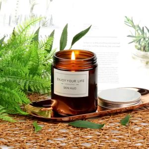Nến thơm phòng cốc nến thủy tinh màu nâu tạo hương thơmtrang trídecor vintage không khóiquà tặngsáp đậu nành an toàn