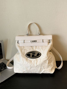 Large Capacity Explosion Pattern Womens Backpack Simple Trendy Double Shoulder Bag Casual Style PU Material Soft Surface