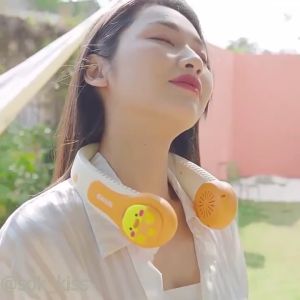 Quạt đeo cổ rảnh tay làm việc quạt đeo cổ hình thú quạt pin sạc. thiết bị làm mát có pin sạc tích điện ba tốc độ cao cấp với thiết kế tinh tế sáng tạo