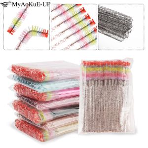 50 Chiếc Cọ Chuốt Mi Nhiều Màu Cầu Vồng Lược Chuốt Lông Mày Dụng Cụ Trang Điểm Chuốt Mi Dụng Cụ Làm Đẹp Cho Nối Mi