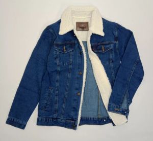 Jaket Jeans Sherpa Denim Kerah Bulu M-XXXL