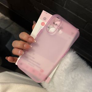 Ultra-Thin Matte Silicone Phone Case for  17Pro 16Promax 15Pro 14Plus 13/12 Cute Girls Full Cover Anti-Fall Protection
