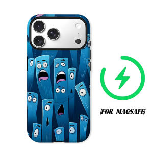 Cartoon Blue Creature Phone Case for iPhone 18 17 16 15 14 13 12 11 Air Pro Max Plus Double-layer Cover