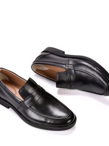 Casual Leather Shoes Mens Soft Surface Layer Cowhide Slip-On Business Formal Dad Shoes Spring Autumn Style Leather Footwear