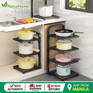 NaturHome 4 Layers Kitchen pan organizer Under Sink Countertop Multipurpose Rack Countertop Storage Rack