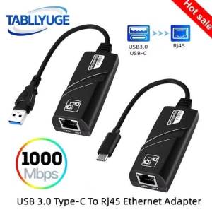 1000Mbps USB Type-C To Rj45 Lan Ethernet Adapter for PC Macbook Windows Laptop Desktop USB3.0 USB-C To Rj45 Wired Network Card