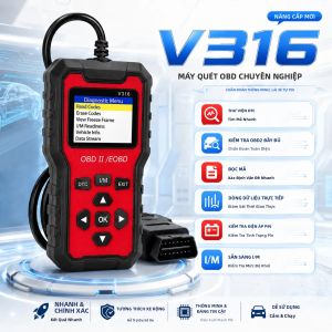 Công Cụ Chẩn Đoán Chuyên Nghiệp Auto V316 OBD2 Code Reader Để Kiểm Tra Điện Áp Lỗi Động Cơ Ô Tô Phù Hợp Với Xe Từ Năm 1996 Trở Lên