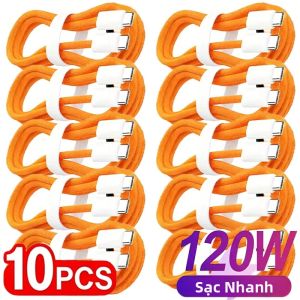 10 Cáp PD 120W Siêu Nhanh Sạc Type C Sang Type C Truyền Dữ Liệu Tốc Độ Cao Cho iPhone Samsung Xiaomi - Dây Sạc