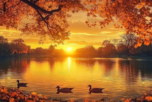 Serene Autumn Lake Water Reflection Art Jigsaw Puzzle 500/1000/1200/2000PCS Relaxing Hobby Art Collectible Gift