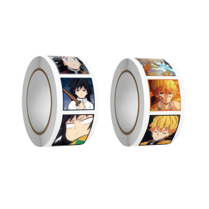 Bandai | 500PCS "Demon Slayer" (Giyu Tomioka & Zenitsu Agatsuma) Sticker Roll — Ideal for Planners Phone Cases and DIY Decoration