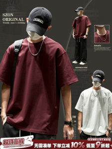 เสื้อยืดคอกลมแขนสั้นผ้าฝ้ายแท้สำหรับผู้ชาย ทรงหลวม สไตล์ย้อนยุค สีสันสดใส เสื้อยืดลำลองสำหรับคู่รักในช่วงฤดูร้อน