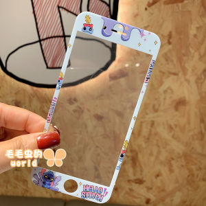 Strawberry Bear Pom Pom Purin for Apple 6S/7/8 Cartoon Tempered Glass Film Clow M New Arrival IPhone6/7/8Plus Full Screen Color Cell Phone Color Film SE2/3 Stitch