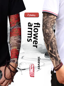 แขนกันแดดลายการ์ตูนสำหรับผู้ชาย แขนกันหนาวแบบเย็น แขนกันหนาวแบบลำลอง แขนกันหนาวแบบไร้ตะเข็บ แขนกันหนาวแบบมีรอยขุดเจาะ แขนกันหนาวแบบมีลายการ์ตูน