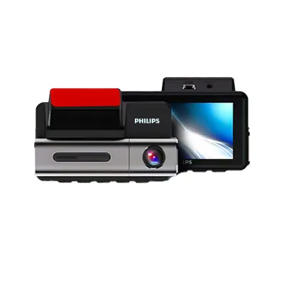 Philips | PHILIPS 4K Dash Cam Front Rear 1080P Full HD Dash Camera for Cars Built-in Wi-Fi 3 Inch LCD Screen Night Vision 24H Parking Mode