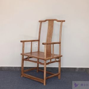 New Chinese Style Four Head Official Cap Chair Solid Wood High Back Main Chair Tai Shifu Chair Antique Circle Chair North Elm Wood Furniture