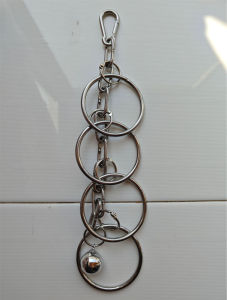 Parrot Bite Toy 304 Stainless Steel Bell Peony Xuanfeng Parrot Relieving Stuffy Puzzle Climbing Ring Bird Cage