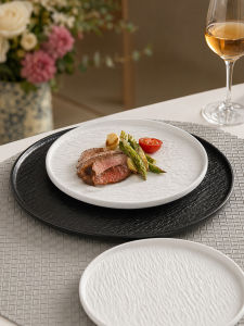 mornenjoy | High-class Japanese Underglaze Colored Dinner Plate Black White