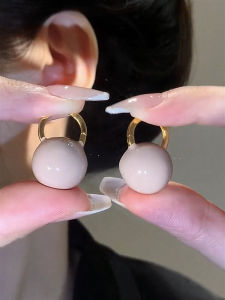 Korean Style Minimalist Cute and Graceful Drip Ball Ear Clip Female Special-Interest Design Fancy Fashion Sweet Personalized Earrings