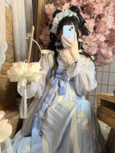 Spring Breeze without Words Original [Lolan] Chest-High Dress Han Elements Suit Womens Han Chinese Clothing Full Set of Cabbage Price Spring and Summer